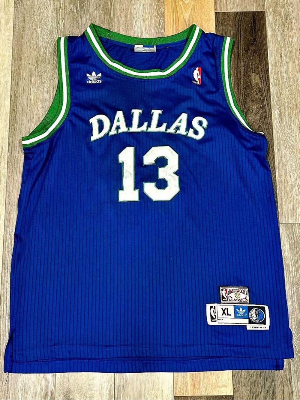 adidas Dallas #13 Royal Blue and Green Hardwood Classics Jersey